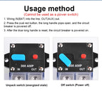 Circuit Breaker Reset Fuse 12v 24v 48v DC 20A-300A 250A Solar Fuse Car Boat Audio Manual Power Protect Fuse Resettable Insurance