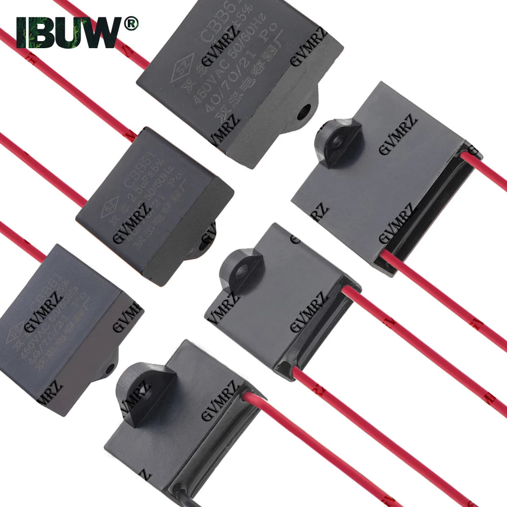 CBB61 Motor Run Capacitor 1.5–20uF 250V 450V AC Polypropylene Film for Fan Motor Replacement