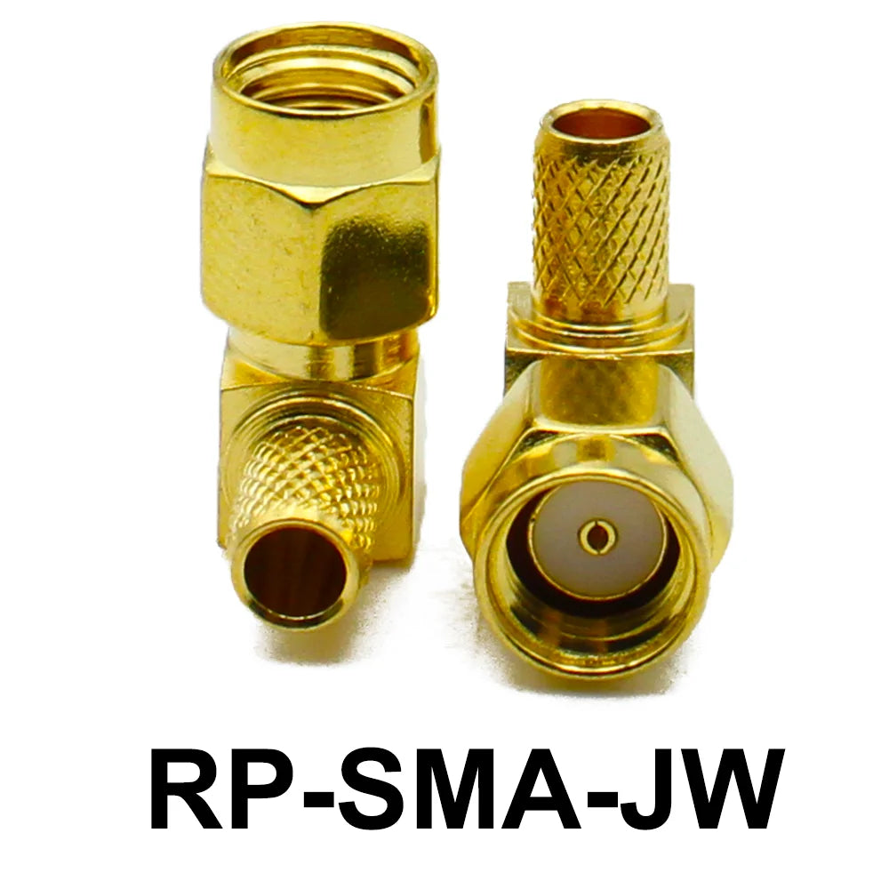 SMA Male Plug SMA Female Jack Connector RP SMA Female Crimp 90 Degree Right Angle RF Coax Coaxial  Adapter Cable Wire Terminal