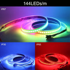 DC12V WS2815 5050 Smart RGB Pixels LED Strip DC5V WS2812B Individually Addressable IC 30/60/74/96/144/Leds/M WS2812 Tape Light