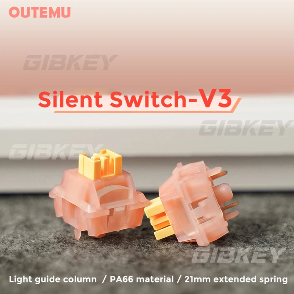 Outemu Silent Switch Peach V3 Switch Mute Lemon Switches Hot swap Quiet Mechanical Keyboard Linear Tactile 5Pin Pre Lubed POM