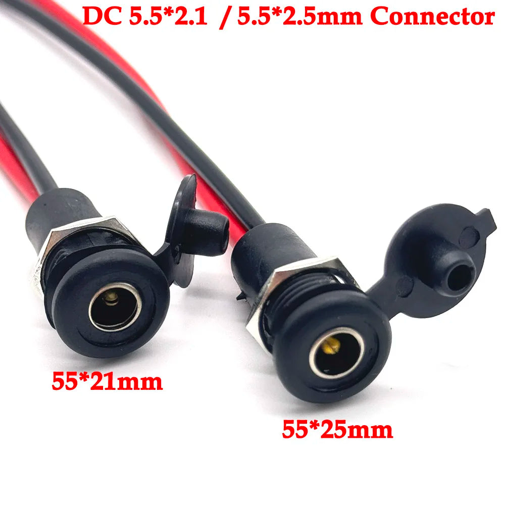 1/3PCS DC 5.5*2.1/5.5*2.5 Power Cable Wire Connector 5521 5525 Charger High Current DC Power Plug Female Socket About 20CM