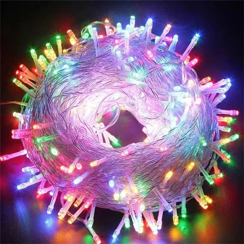 Holiday Outdoor 100 LED String Lights 10M 220V 110V Christmas Xmas Wedding Party Decorations Garland Lighting Christmas light