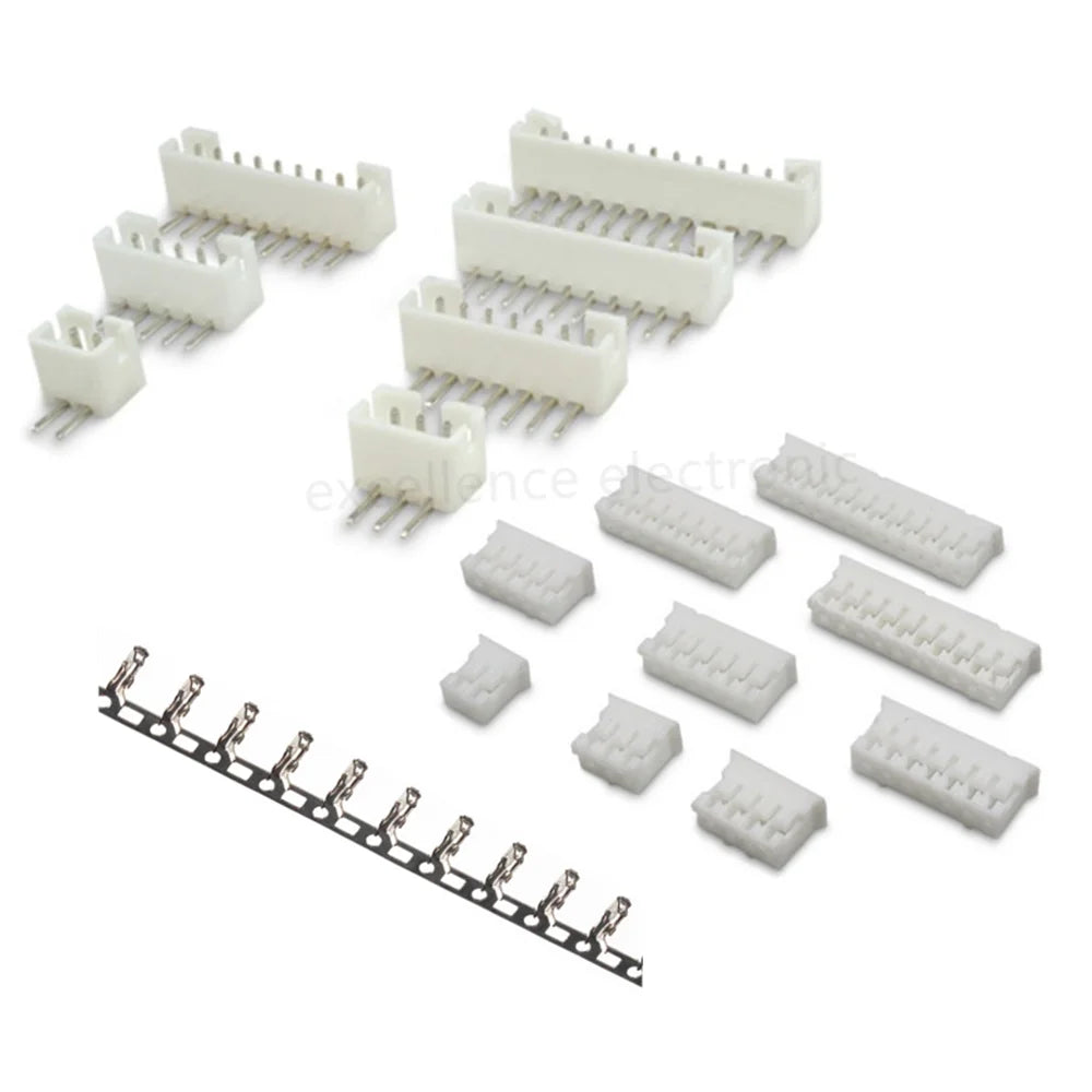 10sets JST PH2.0 2/3/4/5 Pin Terminals Plastic Shell Male Plug + Female Socket Wire Connector PH2.0 2P 3P 4P 5P 6P 8P 10P 12P