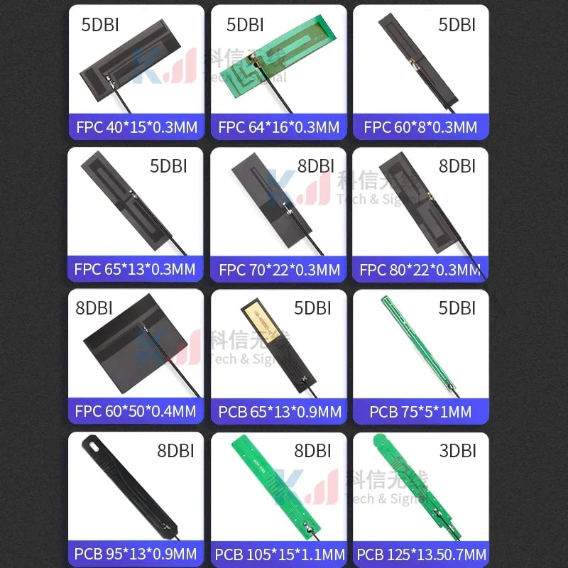 2PCS/lot 5G 4G Lte GSM GPRS 2G 3G Nb-Iot Module Full Frequency Built-In FPC/PCB High Gain Patch Antenna