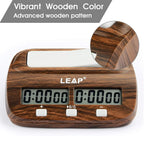LEAP Chess Clock Digital Chess Timer with Count up / Countdown Timer for Board Games Timer with Alarm Function Wood Appearance