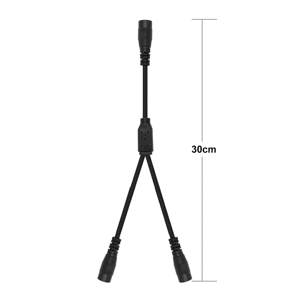 DC Power 1 Female to 2 Male 5.5mm x 2.1mm Barrel Plug Y Splitter Adapter Splitter Cord for Surveillance Camera LED Strip Light