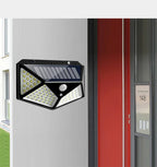 1-4PCS Solar LED Wall Light,100 LED Outdoor Motion Sensor Lights Waterproof Solar Wall Lamp for Garden Fence Yard Pathway Stairs