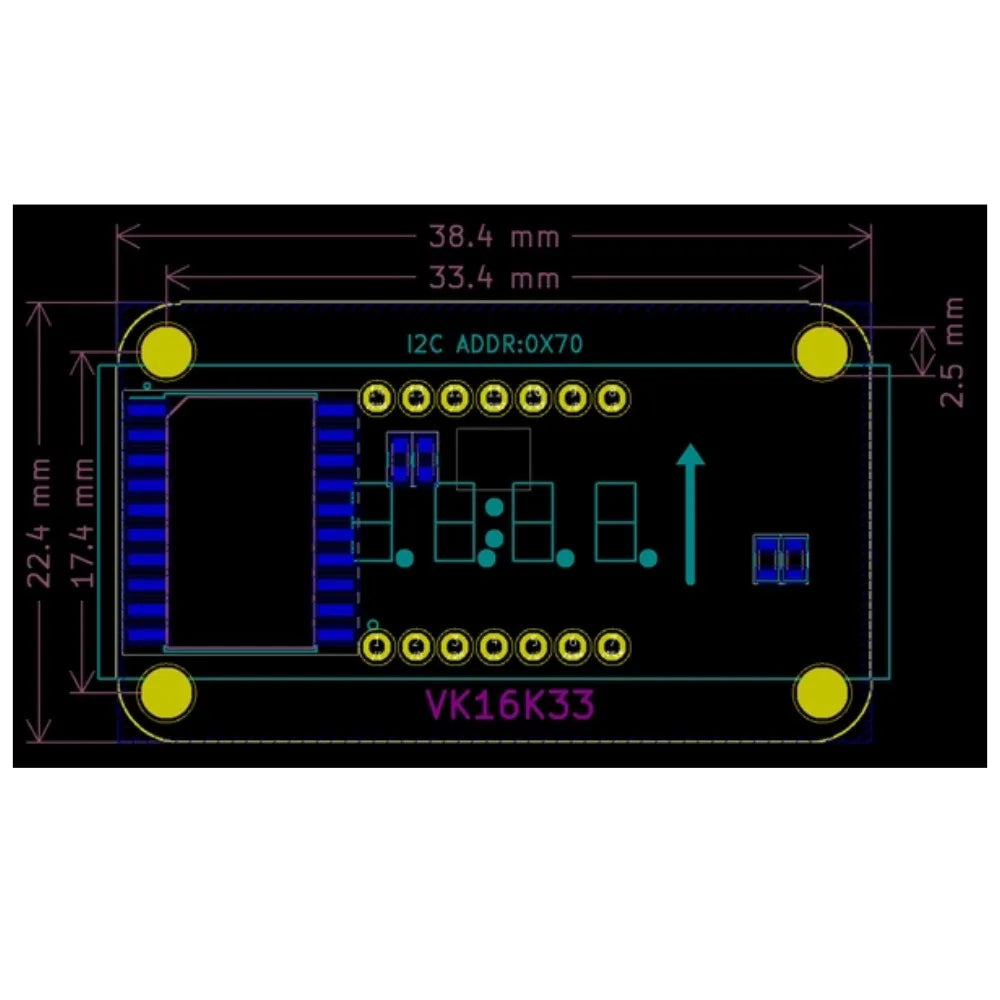 I2C 4-digit 7-segment LED Display Module, Supporting Coexistence of Decimals and Clocks I2C Digital Tube Compatible with HT16K33