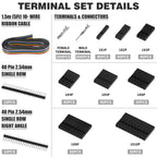 Box SN-58B 1550PCS Terminals Crimping Tool Kit 2.54mm Pitch Dupont Connectors Crimper Non-insulated Open Barrel Crimping Plier