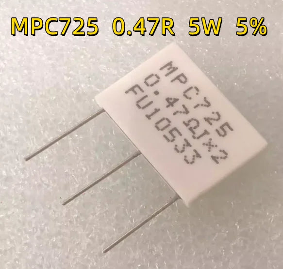 5pcs~10pcs/LOT 100% New Original MPC725 0.47R 0.1R 0.47ΩJ 0.1ΩJ 5W 5% Non-inductive cement resistor