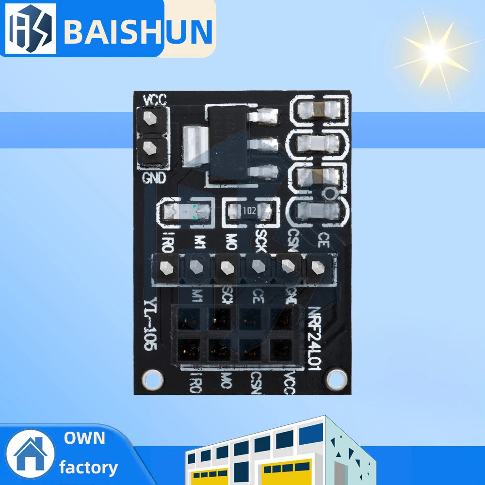 8Pin NRF24L01 Socket-Type Adapter Board 1PCS - Wireless Transceiver Module Carrier | For 51 MCU Projects