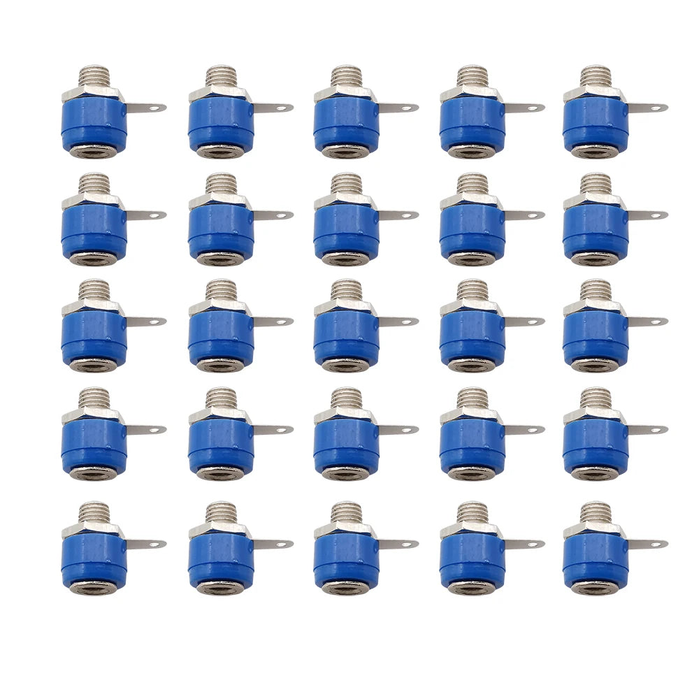 25Pcs Binding Post 4mm Banana Socket Female Connector 4mm Banana Plugs Test Speaker Jack Nut Panel Mount Terminals Adapter