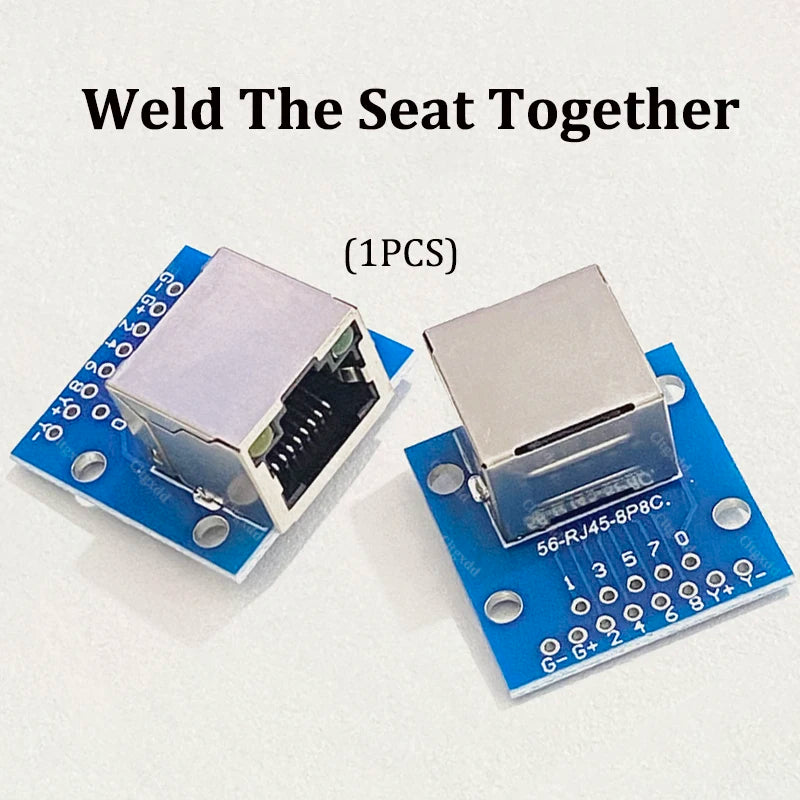 1PCS RJ45 8P8C Female Breakout Board 2.54mm Pin Header Adapter Shielded RJ45 Socket Terminal Test Board For Ethernet Network