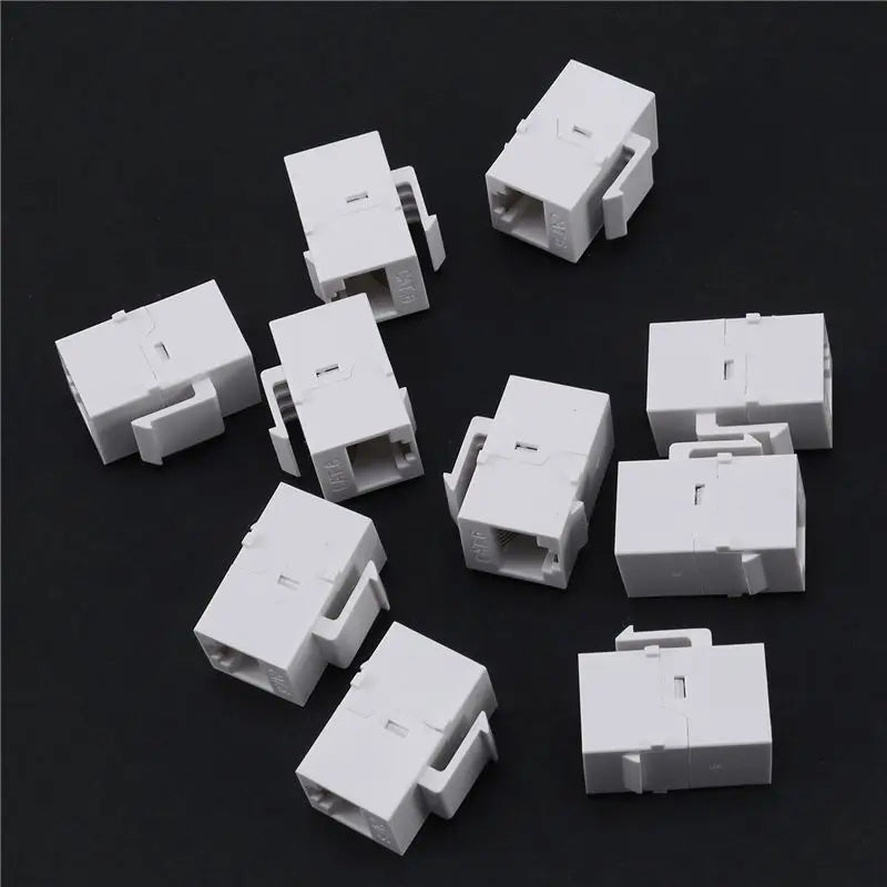 ABRI-200Pcs RJ45 Connector Keystone Jack Cat6 Extension Coupler Ethernet Network LAN Cat 6 Coupler Jacks Extend Adapter,White