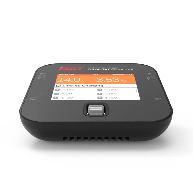 ISDT Q6 retro 350W 16A DC Lipo Battery Balance Charger Discharger for 2-6S Digital Battery Li-Po Li-Hv Li-Ion Li-Fe NiMH Ni-Cd