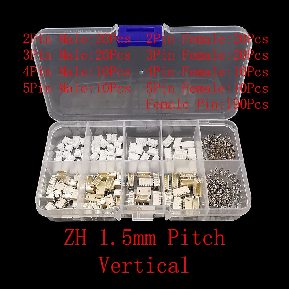 1Box SH 1.0/JST 1.25mm/ZH 1.5mm/PH 2.0mm/SM/SYP/XH 2.54mm/VH 3.96mm Pitch Male Female Housing Terminal Pin Header Wire Connector