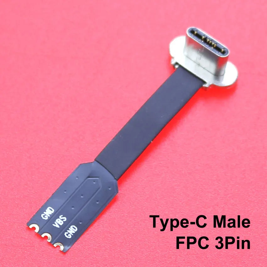 Micro USB Type-C Connector FPC 2Pin 3Pin W/ Resistor R1 Soft Flat Cable Male Charging Cable Fast Charge Wire Extention For Phone