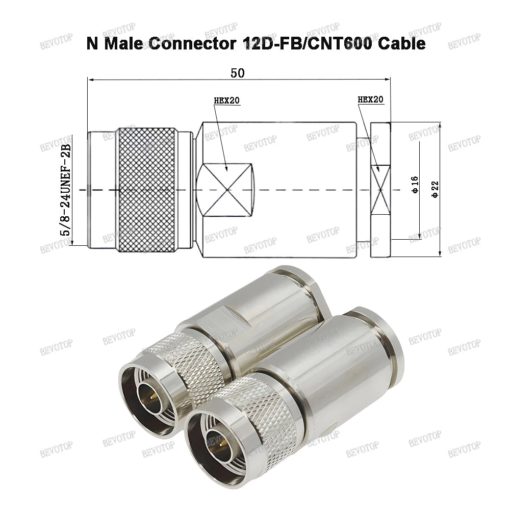 1PCS N/UHF Type Male/Female Connector LMR600 50-12 Cable RF Coaxial Straight Nickel plated RF Coax Connector