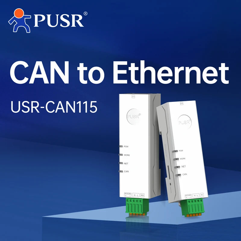 PUSR RS485 RS232 to CAN Bus Converter CAN to Ethernet  Bi-directional Communication Industrial CAN Gateway Modbus RTU USR-CAN114