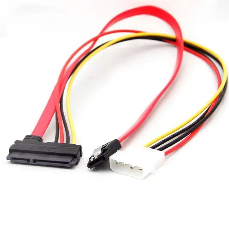 30cm SATA Female Combo 7+15 Pin Data Cable And Power To SATA 7Pin+4 Pin Molex Serial ATA Lead Cable Power Adapter