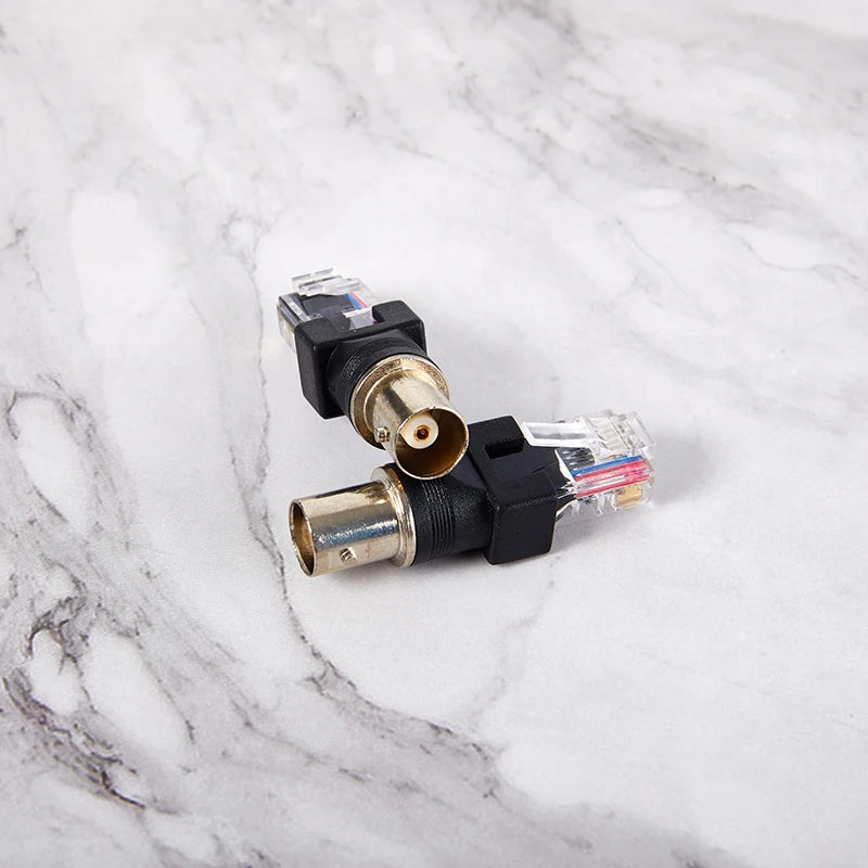 1Pc Black Connector BNC Female Jack to RJ45 Male Plug RF Adapter Coaxial Barrel Couplerconnector RJ45 to RF Adapter