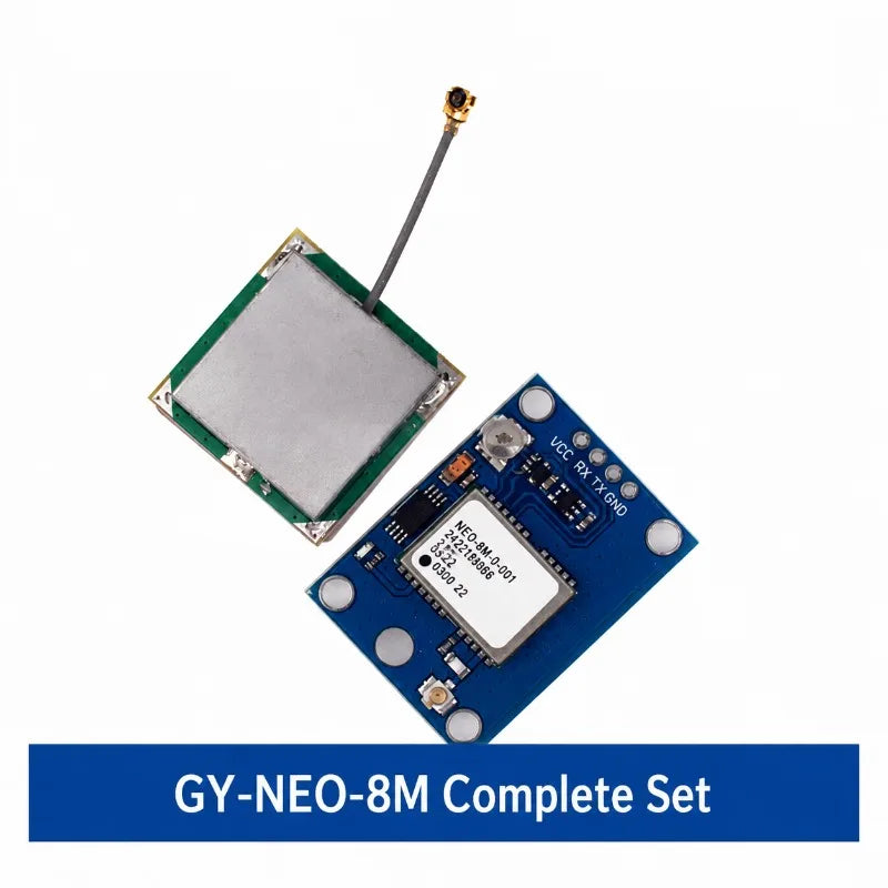 GPS Module NEO-6M with Active Ceramic Antenna, 3V-5V, Data Backup Battery, LED Signal Indicator, Compatible with Flight