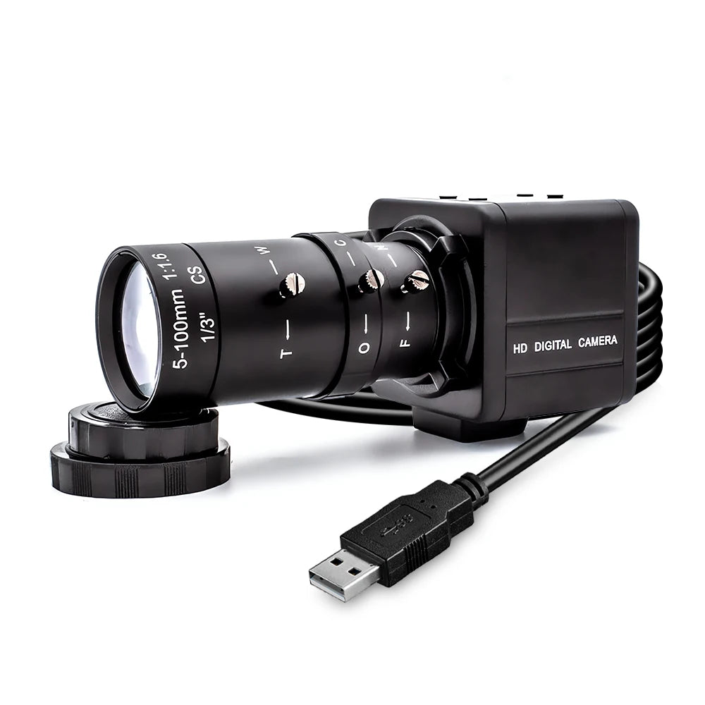 Global Shutter USB Camera 1080P 90FPS Industrial Metal Box With 5-100mm Varifocal Lens Plug Play For Meeting Document Scanning