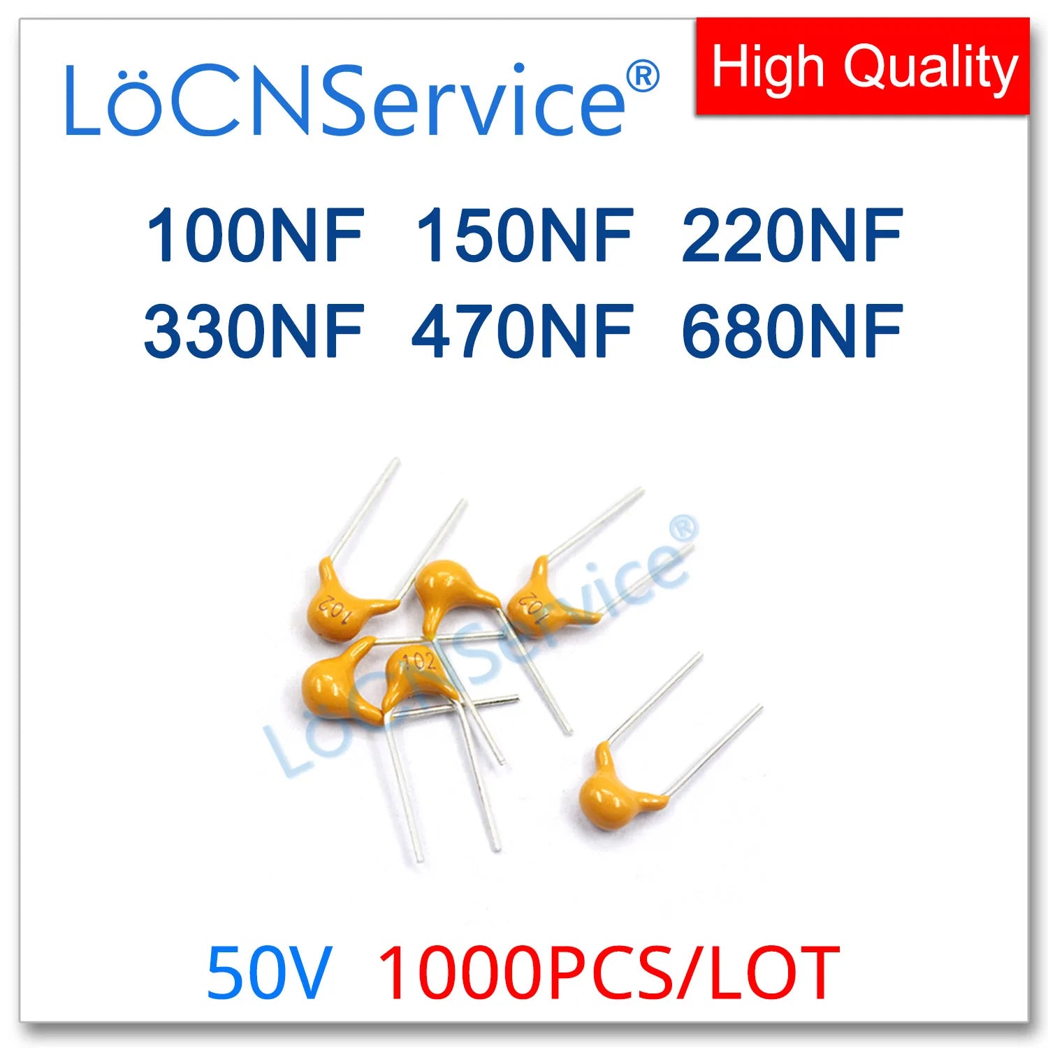 LoCNService 500PCS Green Monolithic Ceramic Capacitor 63V 30PF 33PF 39PF 47PF 51PF 56PF 68PF 300 330 390 470 510 560 680 NPO 5%