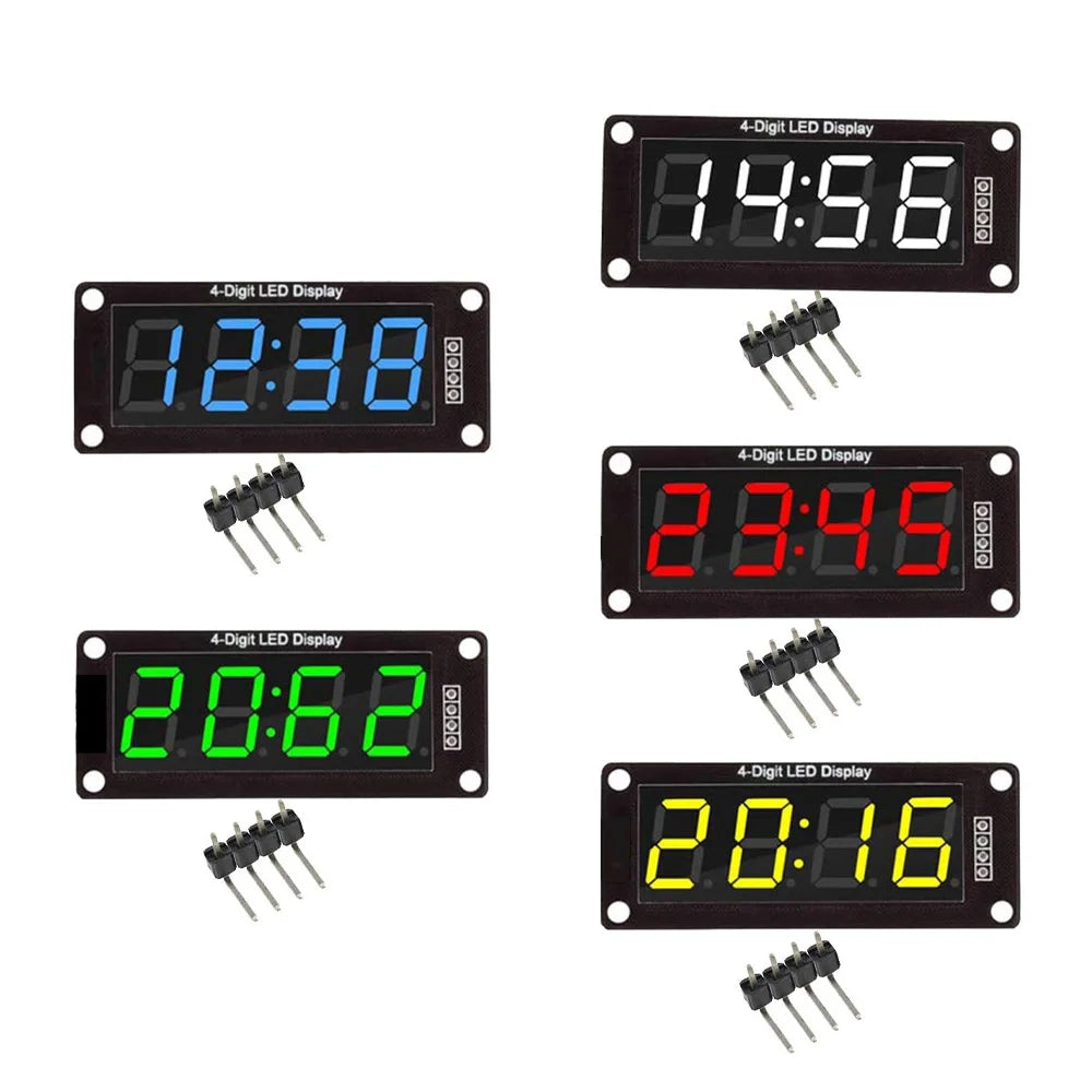 LED Display 0.56 inch 4-Digit 7 Segments Digital Tube Clock Module  TM1637 Double Dots LED Display Screen Board for Arduino
