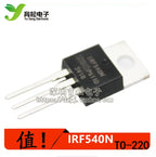 10PCS Field Effect Transistor MOSFET N 100V 33A TO-220 IRF540N TO-220 IRF540NPBF IRF540