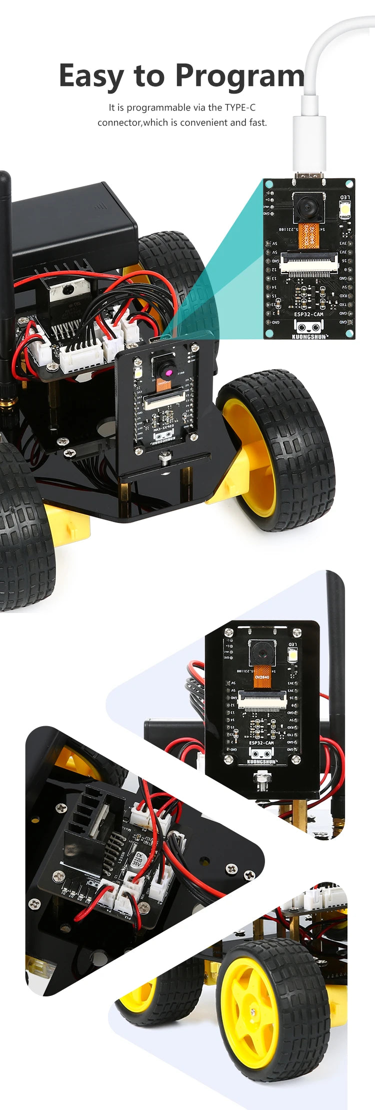 ESP32 Smart Robot Car Kit  Remote Control Car for Arduino Programming Project STEM Education Science Coding Kit
