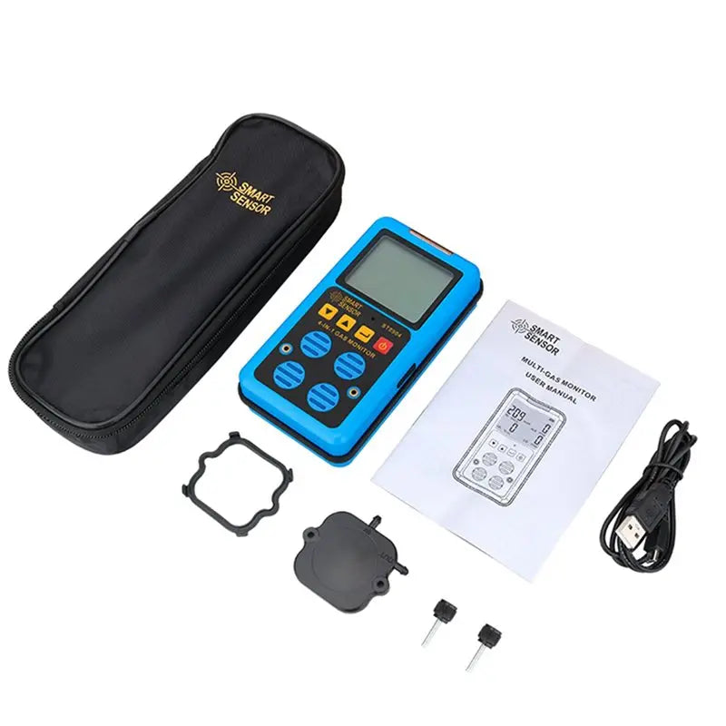 4X Smart Sensor Gas Detector Oxygen O2 Hydrogen Sulfide H2S Carbon Monoxide CO Combustible Gas LEL Gas Meter