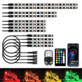 APP LED Motorcycle Car Atmosphere Ambient Foot Light Remote Control Flexible Waterproof Sound 12V Moto RGB Decorative Lamp Strip