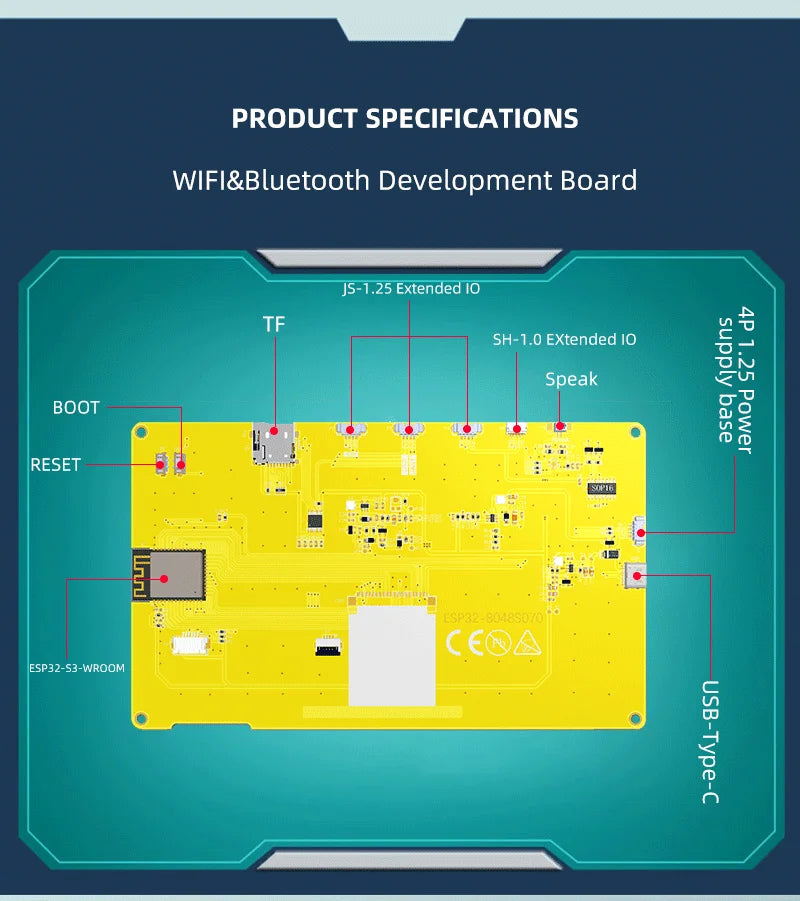 ESP32-S3 HMI 8M PSRAM 16M Flash Arduino LVGL WIFI&Bluetooth 7 " 800*480 Smart Display Screen 7 inch RGB LCD TFT Module