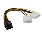 8Pin Male to Dual 4Pin Female PCIe Molex Power Cable High Compatibility for All Major Brand Graphics Cards