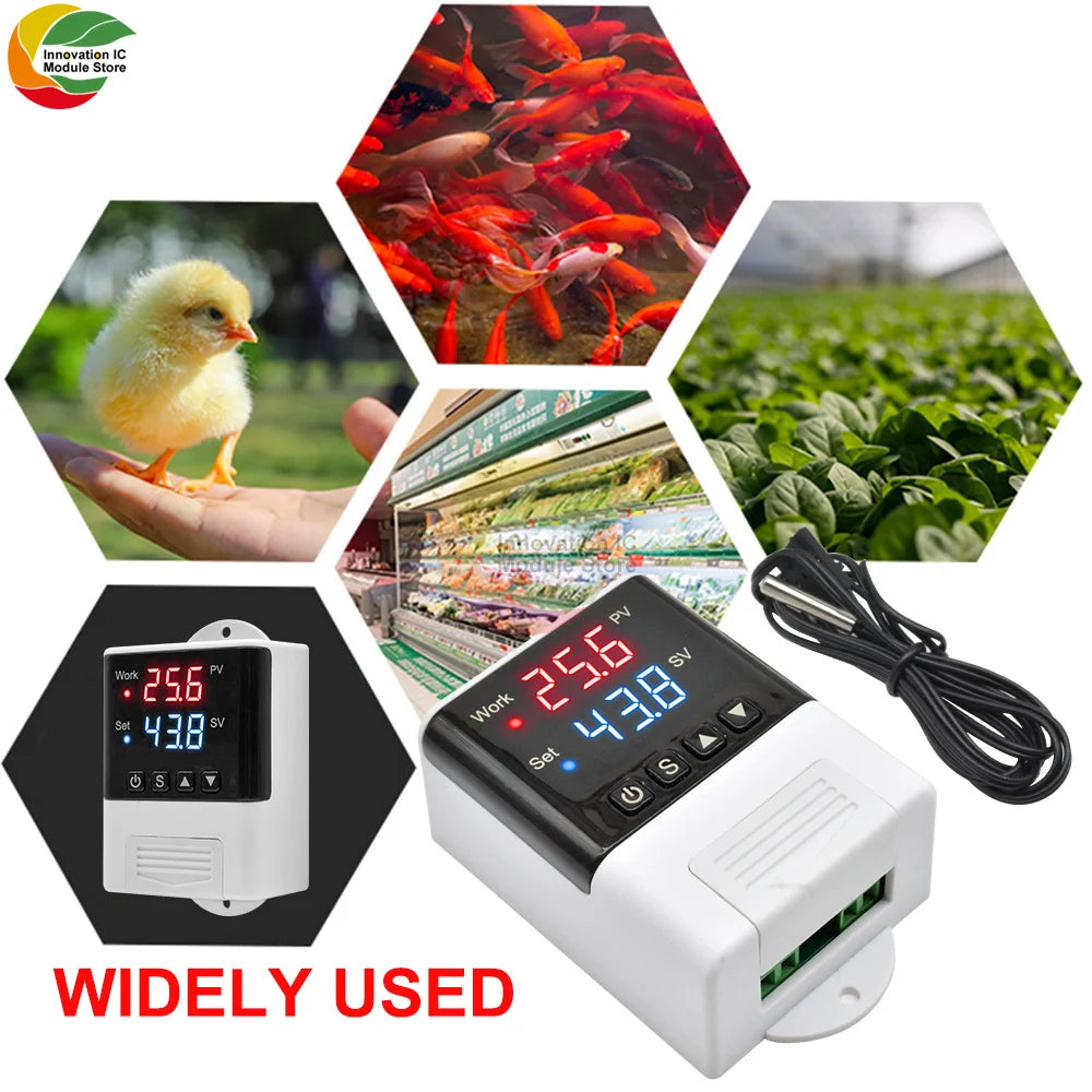 AC 110V 220V DTC2201 DTC1201 Temperature Controller Thermostat DS18B20 NTC Sensor APP Control For Smart Home