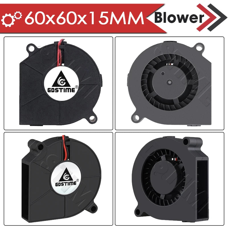 Gdstime 5015 24v Fan 4010 Snail Fan 2PIN DC 5V 12V 3D Printer Mini Fan 7015 7530 Cooling Fan 3010 5020 Turbo Fan Radial Cooler