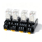 Power Electromagnetic Relay MY2N‑J MY4N‑J HH52P HH54P With PYF11A Socket Base DIN Rail Mount Coil DC12V DC24V AC220V Industrial