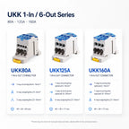 Power Distribution Block UKK250A UKK400A UKK500A 1 In 11 Out Single Pole DIN Rail Electrical Cable Connector Wire Terminal