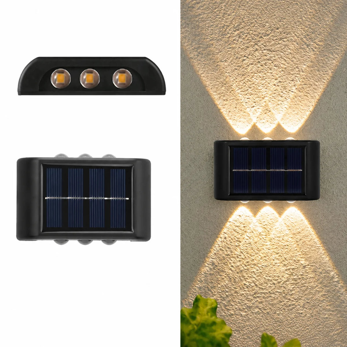 Solar Wall Wash Lamp Outdoor Garden Fence LED Sensor Wall Light Ambient Light Step Lighting