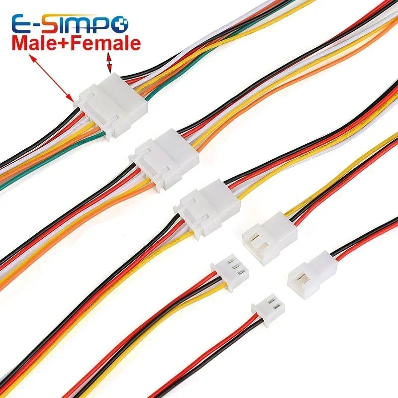 10pcs 20cm JST1.25 PH2.0 XH SM2.54 2P3P 4P 5P 6P Male Female Plug Butt-joint Aerial Docking Crimp Terminal Wire Cable Connector