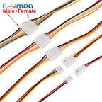 10pcs 20cm JST1.25 PH2.0 XH SM2.54 2P3P 4P 5P 6P Male Female Plug Butt-joint Aerial Docking Crimp Terminal Wire Cable Connector