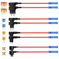 16pcs 4 Types Add-a-Circuit Fuse Tap Adapter with Standard & Mini & Low Profile Mini & Micro2 Blade Fuse Holder for Trucks Boats