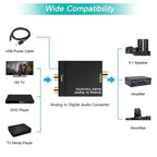 Analog To Digital ADC Audio Converter Optical Coax RCA Toslink Audio Sound Adapter SPDIF Adaptor for Apple TV for Xbox 360 DVD