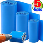 Blue Li-ion Wrap Heat Shrink Tube PVC Multi Sizes Insulated Shrinkable Film 10/20cm Width Waterproof Battery Pack Tape Sleeves
