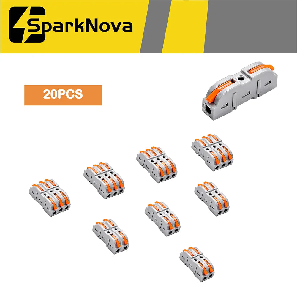 20/34/50PCS Electrical Lever Wire Connectors Quick Connect Wire Terminals Tool Free Inline Assemblable for Home Electric DIY