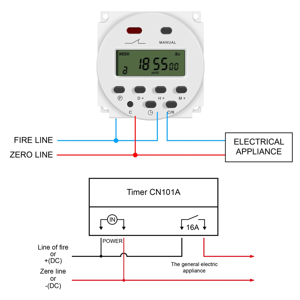CN101A LCD Time Switch 12V 24V 110V 220V Time Relay Street Lamp Billboard Power Supply Timer