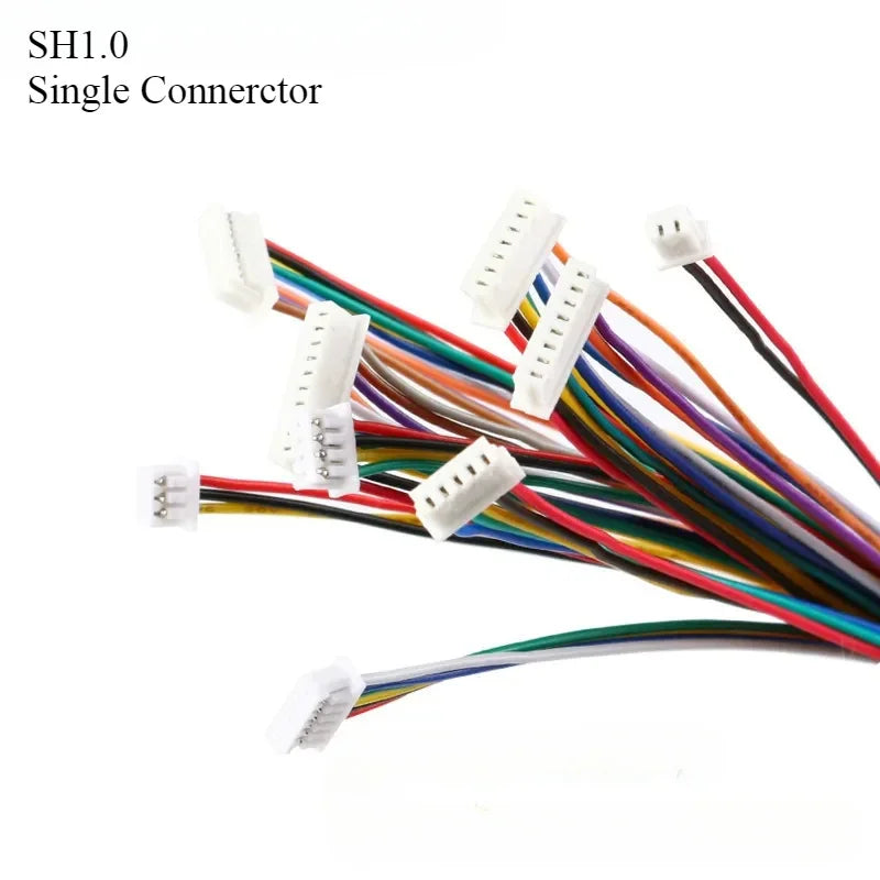 10pcs SH1.0/1.25 ZH1.5mm XH2.54/PH2.0mm Single Head Male Plug Connector 2P/3/4/5/6/7/8/9/10Pin 10cm 20cm Wire