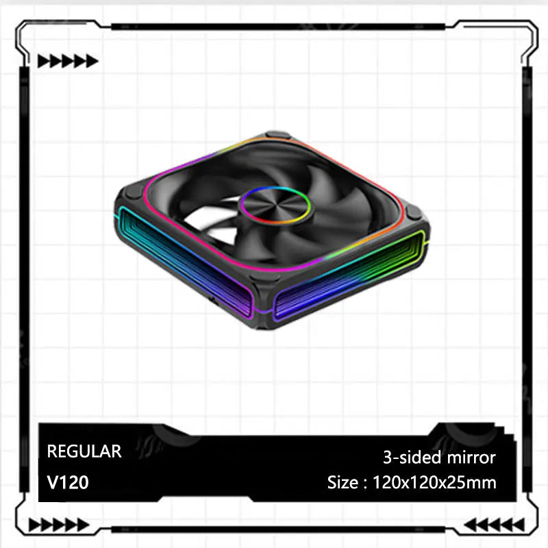 V360/120 ARGB Computer Case Cooling Fan, Infinity Mirror Series/CD pattern/Hydraulic bearings Integrated cooling fan